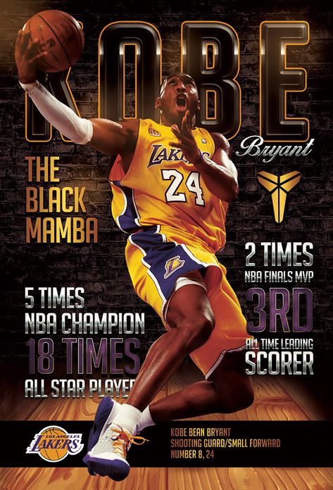 Kobe Bryant - The Black Mamba Poster Art on Student Show Kobe Bryant Lebron James, The Black Mamba, Kobe Bryant Michael Jordan, Nike Poster, Kobe Bryant Poster, Kobe Mamba, Bryant Lakers, Philippians 4 19, Kobe & Gigi