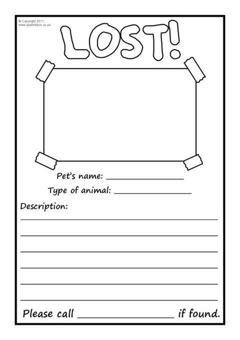 Lost Pet Poster Writing Frames – Blank (SB4250) - SparkleBox Lost Cat Poster, Missing Cat Poster, Toys Topic, Esl Writing, Roadtrip Boyband, Dog Template, Lost Poster, Oliver Jeffers, Teaching Resources Primary