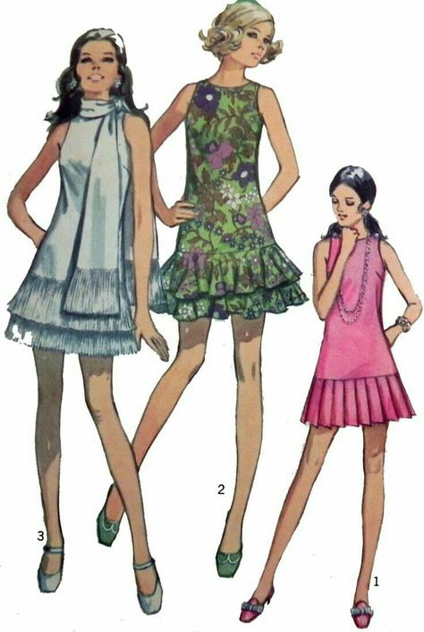 Skirt Variations, Áo Blu, Vintage Clothes Patterns, Patron Vintage, 1960 Fashion, 60s And 70s Fashion, Fashion 1960s, Sixties Fashion, Vintage Dress Patterns