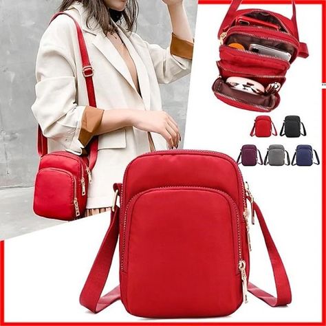 Men's Women's Crossbody Bag Shoulder Bag Mobile Phone Bag Nylon Outdoor Daily Zipper Adjustable Large Capacity Breathable Solid Color Black Red Purple 2023 - US $9.49 Cheap Crossbody Bags, Crossbody Bags For Travel, Mobile Phone Bag, Wish Shopping, Womens Crossbody Bag, Nylon Bag, Online Bags, Bag Shoulder, Phone Bag