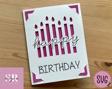 Birthday insert card for a loved one. Can be personalized with name, message, and#birthdayfont #happybirthday #fontdesign #celebration #birthdaywishes Joy Birthday, Birthday Card Svg, Cricut Birthday Cards, Happy Birthday Font, Design Envelope, Cricut Birthday, Joy Cards, Circuit Ideas, Card Svg