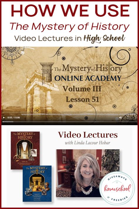 How We Use The Mystery of History Video Lectures in High School #themysteryofhistory High School World History, History Printables, History Video, Middle School Counseling, World History Lessons, Homeschool Freebies, High School History, Homeschooling Resources, History Videos