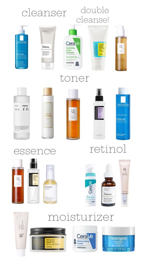 skincare routine, skincare steps, skincare order, moisturizer, serum, toner, retinol, eye cream, essence, korean skincare routine Essence Korean, Retinol Benefits, Gentle Skincare, Skincare Steps, Korean Skin Care Secrets, Skincare For Oily Skin, Skin Care Basics, Retinol Eye Cream, Skincare Order