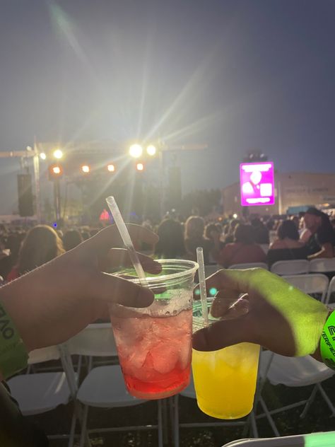 Concert Food, Festival Drinks, Pitbull Concert, Usher Concert, Festival Food, Festival Aesthetic, Madison James, Colorful Drinks, Creation Photo