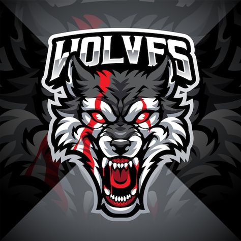 Vector wolves head esport mascot logo de... | Premium Vector #Freepik #vector #wolf-mascot #esport-mascot #wolf-icon #gaming-mascot Wolf Drawing Tattoo, Wallpaper Wolf, Aesthetic Wolf, Wolf Drawing Easy, Drawing Wolf, Wolf Designs, Tattoo Wolf, Wolf Team, Sports Logo Inspiration