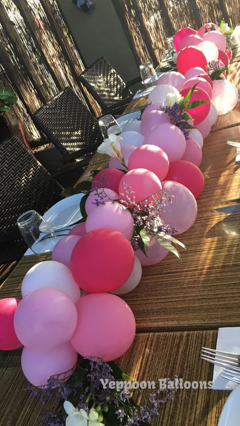 Balloon table centrepiece, table runner, organic Pink Balloon Table Runner, Balloon Runner, Table Balloon Garland, Balloon Table Runner, Balloon Centrepiece, Balloon Table Centerpieces, Balloons Galore, Balloon Centerpiece, Deco Ballon