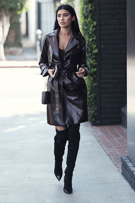 Nicole Williams out & about in West Hollywood Nicole Williams, Knee High Boots Dress, Bad Vibes, Future Outfit, Foto Poses, October 27, Raincoats For Women, Famous Women, Fashion Gallery