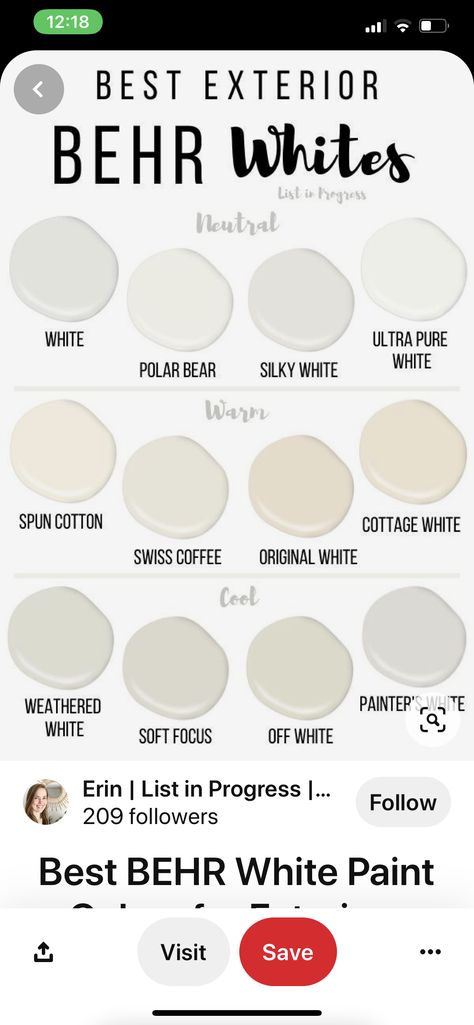 Polar Bear Paint Color, Behr Coco Malt Paint Color, Behr Weathered White, Bear Paint Colors, Paint Colors Behr, Polar Bear Paint, White Polar Bear, Paint Combinations, Paint White