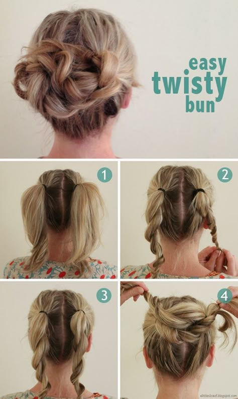 Easy Twisty Bun and 9 other ways to put your hair up that isn't just a ponytail. Sanggul Modern, 5 Minute Hairstyles, Fishtail Braid, Penteado Cabelo Curto, Hair And Beauty, Long Hairstyles, Hair Color Ideas, Hair Dos, Messy Bun