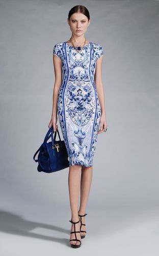 Porcelain Fashion, Pepsi Blue, Gabbana Dress, Amazing Dresses, Tango Dress, Just Cavalli, Dresses Women, Dress Cuts, Stylish Fashion