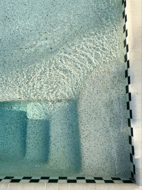 Pool Waterline Tile Ideas, Pool Waterline Tile, Pool Waterline, Checkerboard Tile, Waterline Tile, Color Spotlight, Triangle Tiles, Mosaic Pool Tile, Glass Pool Tile