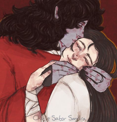 The Kiss, Gustav Klimt (Dianxia & HuaHua) Xie Lian And Hua Cheng, The Kiss Gustav Klimt, Kiss Fanart, Hua Cheng, The Kiss, Gustav Klimt, Kiss, Fan Art, Paint