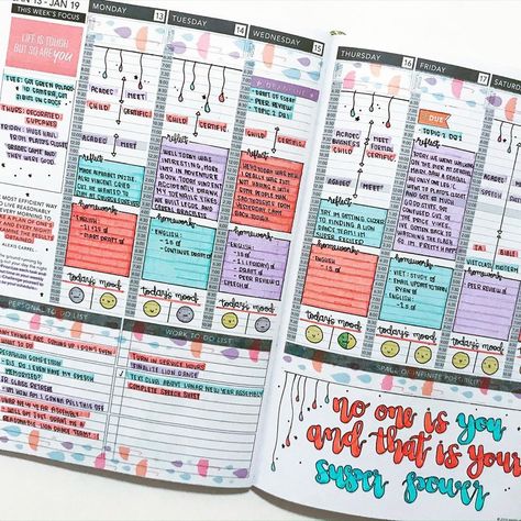 Passion Planner Ideas, Passion Planner Weekly Spread, Passion Planner Inspiration, Planner Spread Inspiration, Planner Writing, Hobonichi Planner, Creating A Bullet Journal, Bible Journal Notes, Passion Planner