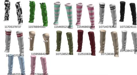 Roblox Leg Warmers Code, Emo Outfit Ideas, Black Leg Warmers, Knitted Leg Warmers, Code Clothes, Roblox Code, Roblox T-shirt, Girl Code, Coding Clothes