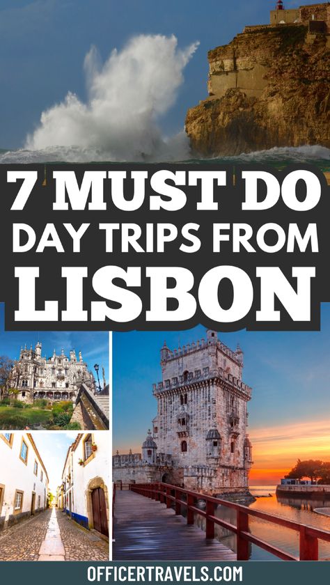 Make the most of your time in Lisbon, Portugal by exploring nearby gems! This guide covers day trips from Lisbon by train to places like Sintra and Cascais, plus tips for a Lisbon 1-day itinerary. Whether you’re into beaches, history, or scenic landscapes, these Portugal day trips from Lisbon have something magical for everyone! Best Things To Do In Lisbon, Summer Vacation Places, Lisbon Instagram, Lisbon Restaurants, Portugal Destinations, Portugal Tourism, Best Beaches In Portugal, Best Places In Portugal, Lisbon Food