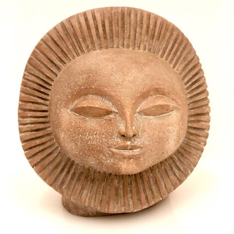 Mid Century Sculpture, Ceramic Sun, Face Sculpture, Sculpture Head, Plaster Sculpture, Vintage Sculpture, Sun Face, Stone Sculpture, Modern Sculpture