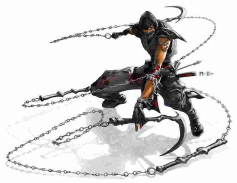 Chain scythe Arte Ninja, Ninja Art, Shadow Warrior, Jung So Min, Poses References, 판타지 아트, Fantasy Character Design, Character Design Inspiration, Character Concept