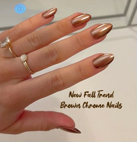 Brown Chrome Nails - FALL🍂 | Gallery posted by Lau  | Lemon8 Mocha Brown Chrome Nails, Fall Nail Ideas Chrome, Chrome Nails For Fall 2024, Thanksgiving Nails Chrome, Thanksgiving Chrome Nails, Light Brown Chrome Nails, Chrome Nails Brown, Chrime Nails, Fall Nails Chrome