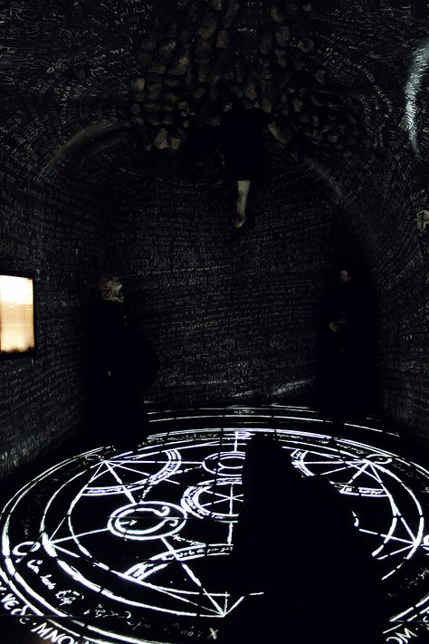 Faust room, Museum of Alchemists and Magicians, Prague, Czech Republic Magick Circles, Half Elf, Black Magick, World Of Darkness, Occult Art, Prague Czech Republic, Prague Czech, Magic Circle, Witch Aesthetic