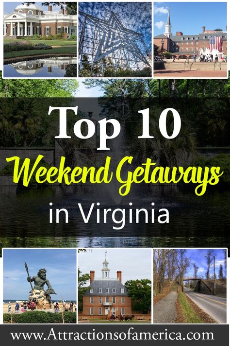 Planning a weekend getaway in Virginia for family? These 10 Virginia vacation ideas are perfect whether you're looking for the beach, city, or the nature! #Charlottesville #VirginiaBeach #Williamsburg #Chesapeake #Weekend #Getaways #VA #USA Wytheville Virginia, Weekend Getaways For Couples, Virginia Vacation, Couples Weekend, Best Weekend Getaways, Virginia Travel, Romantic Weekend Getaways, Destination Ideas, Family Weekend