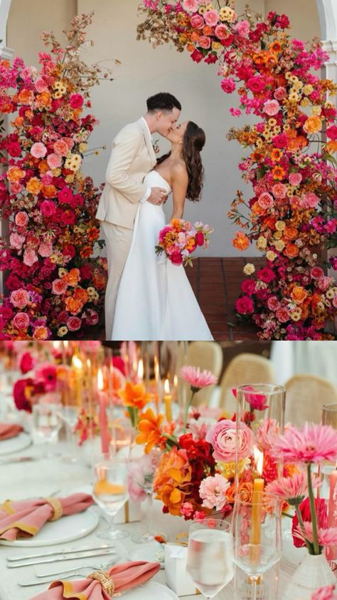 The Table, Wedding Reception, The Bride, Arch, Orange, Flowers, Pink, Wedding Receptions