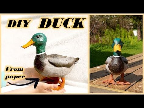 How to make a paper green head MALLARD DUCK drake 🦆 | Cardboard crafts DIY | Best out of waste - YouTube Diy Best Out Of Waste, Male Duck, Duck Crafts, Making Paper Mache, Mache Art, Duck Feet, Duck Decor, Paper Mache Animals, Cardboard Crafts Diy