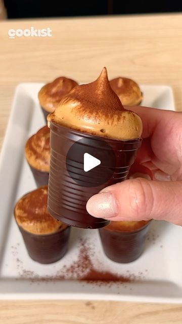 Cookist Wow on Instagram: "If you are in the mood for something #sweet and #creamy follow this recipe: you’ll only need three ingredients to make a perfect #coffee cream! 🍫😍 Recipe by @sweets_melissa ✨  👉INGREDIENTS for 4 servings: 📌For the cups: 200g dark chocolate  📌For the cream: 30 g instant coffee 150g sugar 170g water  👉PREPARATION 1. Melt the chocolate in a bain-marie and transfer it to plastic cups and make sure you cover the inside, helping yourself with a spoon. Then flip and trim off the excess. 2. Put the glasses in the freezer for at least 30 minutes. 3. Now prepare the mousse: pour instant coffee, sugar and water into a bowl, whip with electric whisks and it will be ready in a few minutes. 4. Remove the cup from the chocolate and fill with the coffee mousse. If you want Chocolate Mousse Cups, Coffee Mousse, Mousse Recipes, Coffee Cream, Whisks, Coffee Dessert, Chocolate Cups, Dessert Cups, Instant Coffee