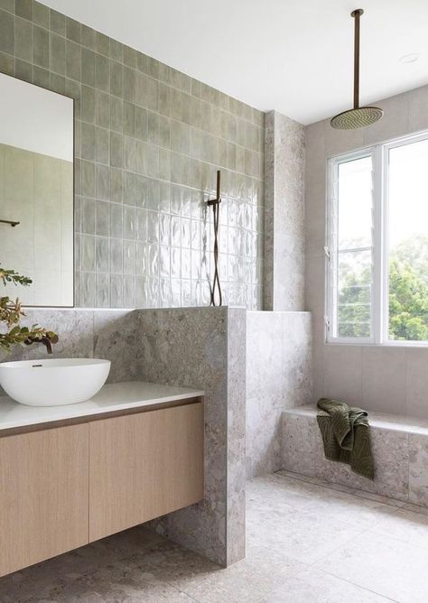 Bathroom Photography, Bathroom Wall Tile Design, Bathroom Wall Tiles, Bathroom Green, Instagram Bathroom, Bad Inspiration, Bathroom Redesign, Photography Styling, Main Bathroom