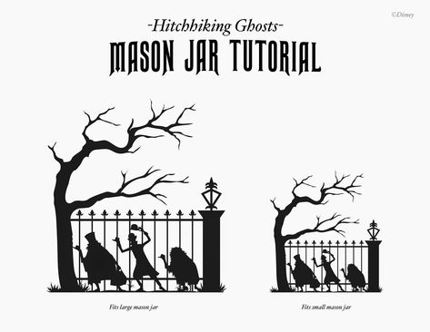 Mystery Playground: Crafty Thursdays: Beware of Hitchhiking Ghosts Diy Haunted Mansion, Ghost Tutorial, Haunted Mansion Wallpaper, 3d Templates, Hitchhiking Ghosts, Disney Silhouette, Disney Silhouettes, Halloween Kunst, Wallpaper Stencil