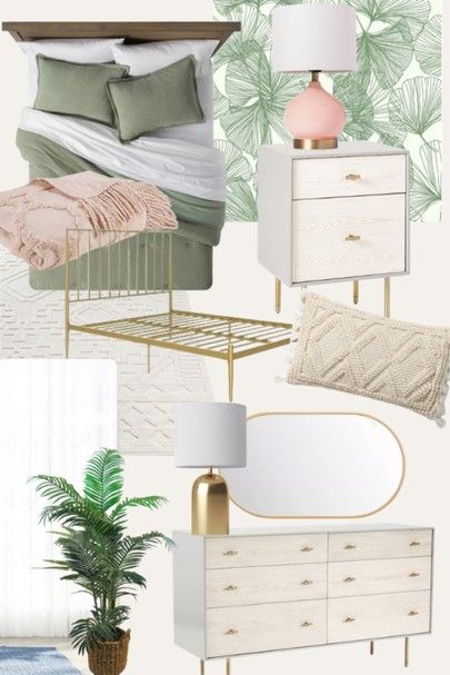 Light Green Room, Boho Sage Green Bedroom, Bedroom Sage Green, Girls Bedroom Green, Green And White Bedroom, Sage Bedroom, Green Bedroom Decor, Sage Green Bedroom, Green Sage