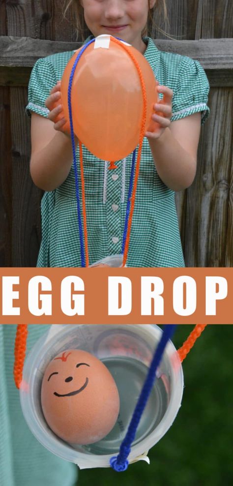 Parachute Egg Drop Experiment – Gravity and Air Resistance – Science Experiments for Kids Egg Drop Experiment For Kids, Egg Parachute Experiment, Diy Parachutes For Kids, Egg Drop Project Ideas, Egg Parachute, Egg Drop Experiment, Egg Drop Challenge, Gravity Activities, Egg Drop Project