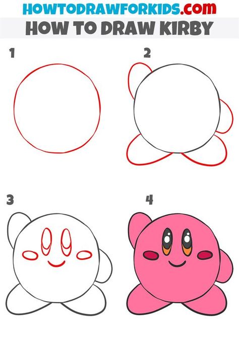 How to Draw Kirby Drawings step by step for kids #drawingsstepbystepforkids Drawing ideas #drawingideas Drawing ideas for kids #drawingideasforkids 1.349 How To Draw For Kids Step By Step, Things To Draw Step By Step, How To Draw Step By Step Easy, Drawings Step By Step Easy, Disney Drawings Easy, How To Draw Step By Step, How To Draw For Kids, Draw Kirby, Kirby Drawings