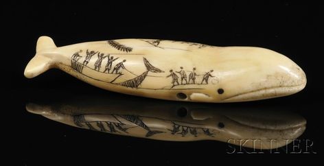 Eskimo Carved and Engraved Marine Ivory Bowhead Whale | Sale Number 2596B, Lot Number 236 | Skinner Auctioneers Whale Hunting, Bowhead Whale, Scrimshaw Art, Alaska Art, Inuit Art, Whale Art, Art Premier, A Whale, Bone Carving