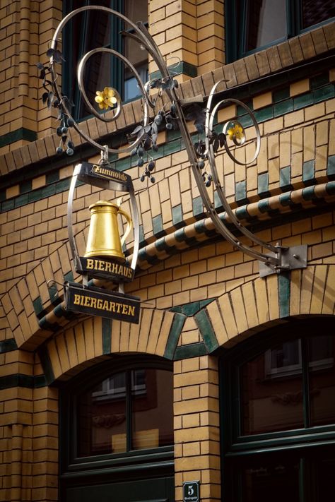 Sign outside a biergarten Munich Beer Hall, Bavarian Culture, German Beer Hall, Beer Museum, Visit Munich, Magic Board, City Branding, Beer Hall, Hall Of Mirrors