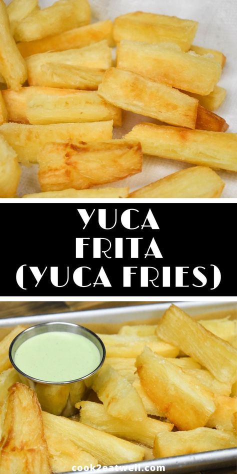 Yuca Puerto Rican Recipes, Fried Yucca, Recipes With Yuca, Yucca Frita, Yuca Fries Sauce, Yuka Fries, Frozen Yuca Recipes, Fried Yuca Fries, Yuca Fries Air Fryer