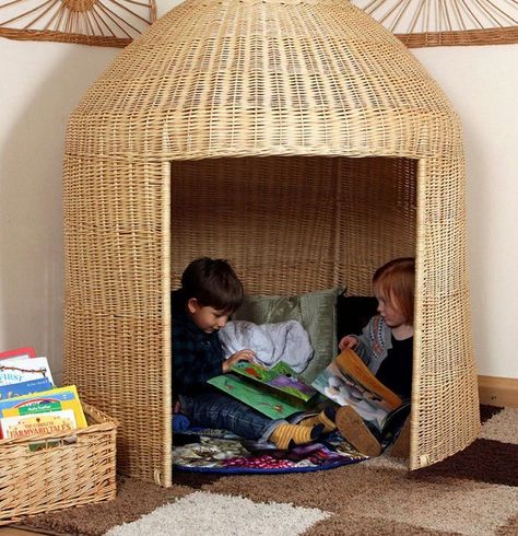 Indoor Wicker Hideout Baby Play Areas, Role Play Areas, Play Corner, Montessori Playroom, Quiet Corner, Reading Area, Cosy Corner, Reading Corner, Kids Corner