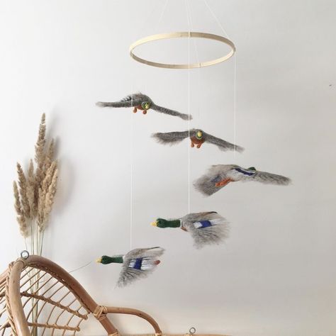 #babyboyroom #nursery #ikeanursery #nurseryideas Mallard Duck Mobile, Waterfowl Nursery, Baby Boy Nursery Duck Hunting, Duck Hunting Themed Nursery, Boy Nursery Duck Hunting, Baby Boy Duck Nursery, Baby Boy Duck Hunting Nursery, Hunting Dog Nursery, Baby Boy Hunting Nursery