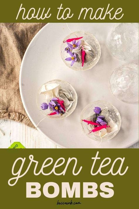 Tea Bombshell Recipe, Christmas Cakepops, Homemade Gifts For Friends, How To Make Green, Diy Hot Chocolate, Iced Drinks Recipes, Tea Drink Recipes, Honey Spoons, Green Tea Bags