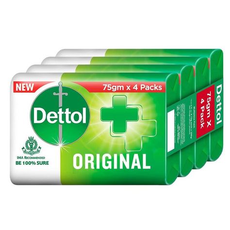 Dettol Original Germ Protection Bathing Soap bar, 75gm (Pack of 4) Bathing Soap, Dove Cream, Bath And Shower Products, Drinking Jars, Refill Pouch, Buy Skincare, Bath Soap, Personal Hygiene, Milk Soap