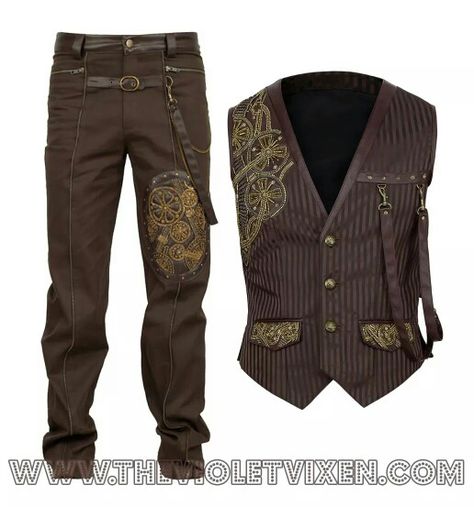 Mens Clothing Guide, Moda Steampunk, Gothic Ideas, Steampunk Gadgets, Steampunk Men, Mode Steampunk, Steampunk Decor, Canvas Pants, Steampunk Cosplay