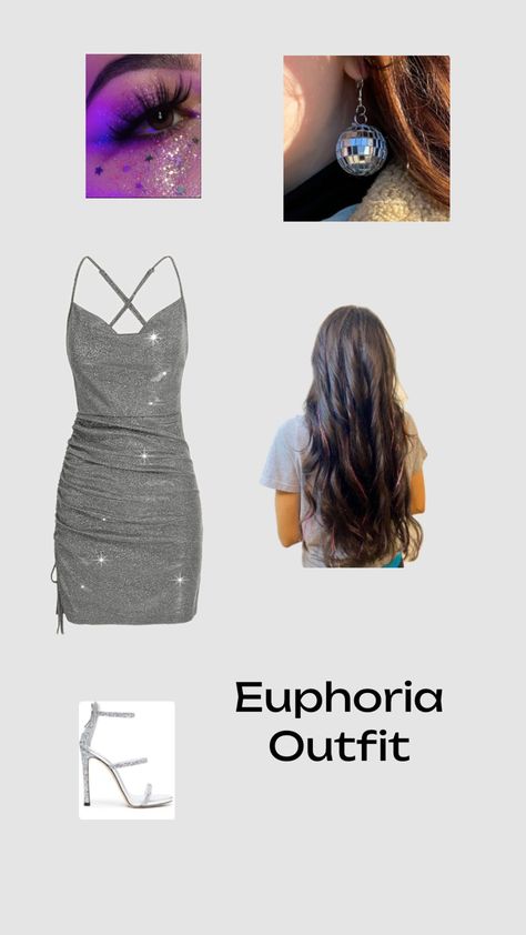 euphoria party outfit #euphoria #euphoriaoutfitinspo #discoballaesthetic #euphoriamakeup #outfit Party Outfit Euphoria, Euphoria Outfits Party, Outfit Euphoria, Euphoria Themed Party, Euphoria Party, Ball Aesthetic, Party Fits, Kpop Outfits, Aesthetic Outfits