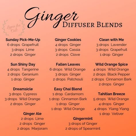 Doterra Ginger, Doterra Essential Oils Recipes, Essential Oil Diffuser Blends Recipes, Ginger Essential Oil, Essential Oil Diffuser Recipes, Oil Diffuser Recipes, Essential Oil Blends Recipes, Essential Oil Mixes, Living Essentials Oils