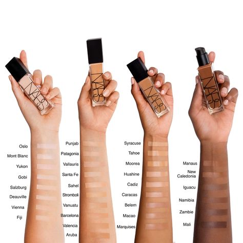 13 Brands With Wide Foundation Ranges and the Swatches to Prove It Foundation Nars, Bright Summer Acrylic Nails, Nars Foundation, Lightweight Foundation, Overnight Beauty, Tips Skincare, Brunette Balayage Hair, Foundation Shades, How To Apply Foundation