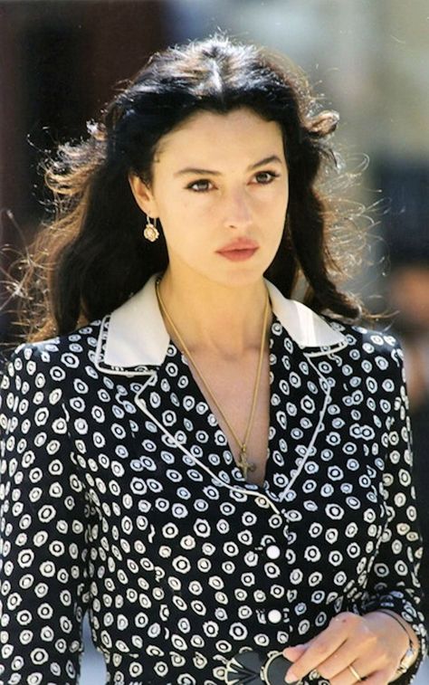 The most beautiful Italian actresses of all time | Vogue Paris Monica Bellucci, White Shirt, A Woman, Black And White, White, Black