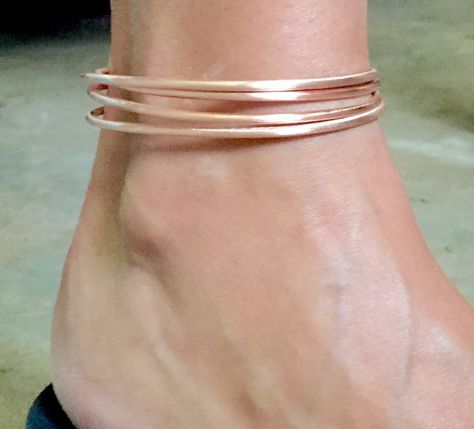 Copper Anklet, Rose Gold Anklet, Beautiful Anklet, Anklet Designs, Anklets Boho, Beach Anklets, Sterling Silver Anklet, Gold Anklet, Jewelry Beach