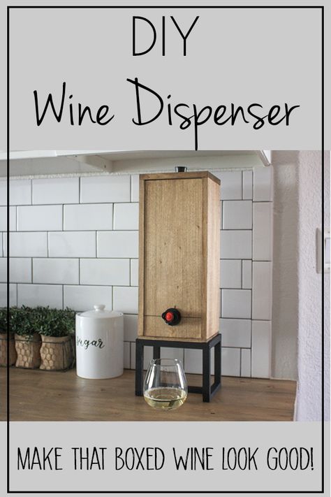 Whether you are serving wine at a holiday gathering, your wedding or just every night when you watch Netflix, this DIY Wine Dispenser is the perfect way to dispense boxed wine but make it look great! No one will even care that it was out of a box! The modern design can lend itself to any decor style. Perfect for giving as a gift to all the wine lovers in your life! #boxedwine #winestorageideas #winerack #winedispenser #giftforwinelover via @theinspiredworkshop Box Wine Dispenser, Boxed Wine, Without Judgement, Awesome Woodworking Ideas, Wine Dispenser, Box Wine, Woodworking Cabinets, Woodworking Storage, Serving Wine