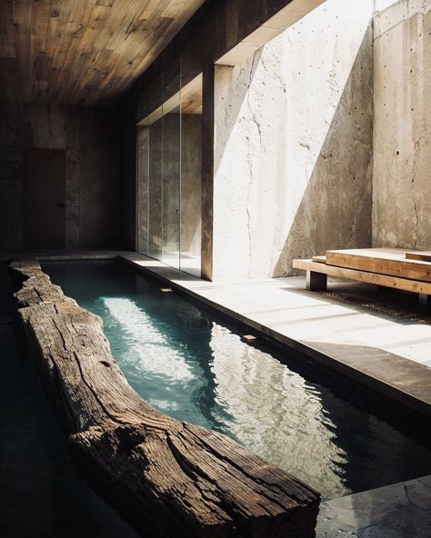 Cave Swimming Pool, Bathhouse Architecture, House Waterfall, Secret Rooms In Houses, Concrete Bath, Pool Water Features, Spa Interior, Spanish House, Barn House Plans