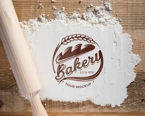 Top view bakery flower on the table with... | Free Psd #Freepik #freepsd #frame #mockup #food #bakery Flower On The Table, Dessert Logo, Vintage Bakery, Bakery Store, Bread Shop, Coffee Shop Logo, Cake Logo, Shop Logo Design, Bakery Design