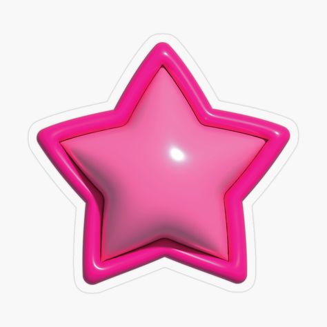 Get my art printed on awesome products. Support me at Redbubble #RBandME: https://www.redbubble.com/i/sticker/bubblegum-pink-star-by-verycoolandnice/153501411.O9UDB?asc=u Pink Stickers Png, Pink Star Sticker, White Background Plain, Pink Scrapbook, 2000s Pink, Minimalist Icons, Canvas Learning, Balloon Shapes, Scrapbook Stickers Printable