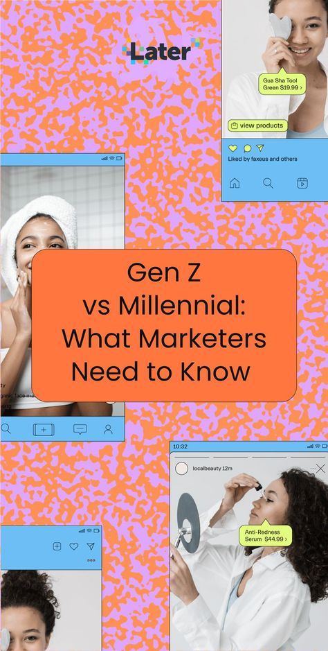 At first glance, you might think Gen Z and Millennials are one and the same, but take a second look and you’ll see that each group is uniquely their own. To capture both demographics' attention, you’ll want to have a clear understanding of what sets each group apart. We're unpacking how to tailor your marketing strategy to both audiences by looking at their shopping habits, customer service preferences, and more. #MarketingStrategy #SocialMediaStrategy #GenZMarketing #MillennialMarketing Instagram Feed Planner, Purchasing Power, Best Small Business Ideas, Social Media Trends, Networking Event, Gen Z, Influencer Marketing, Social Media Strategies, Digital Marketing Strategy